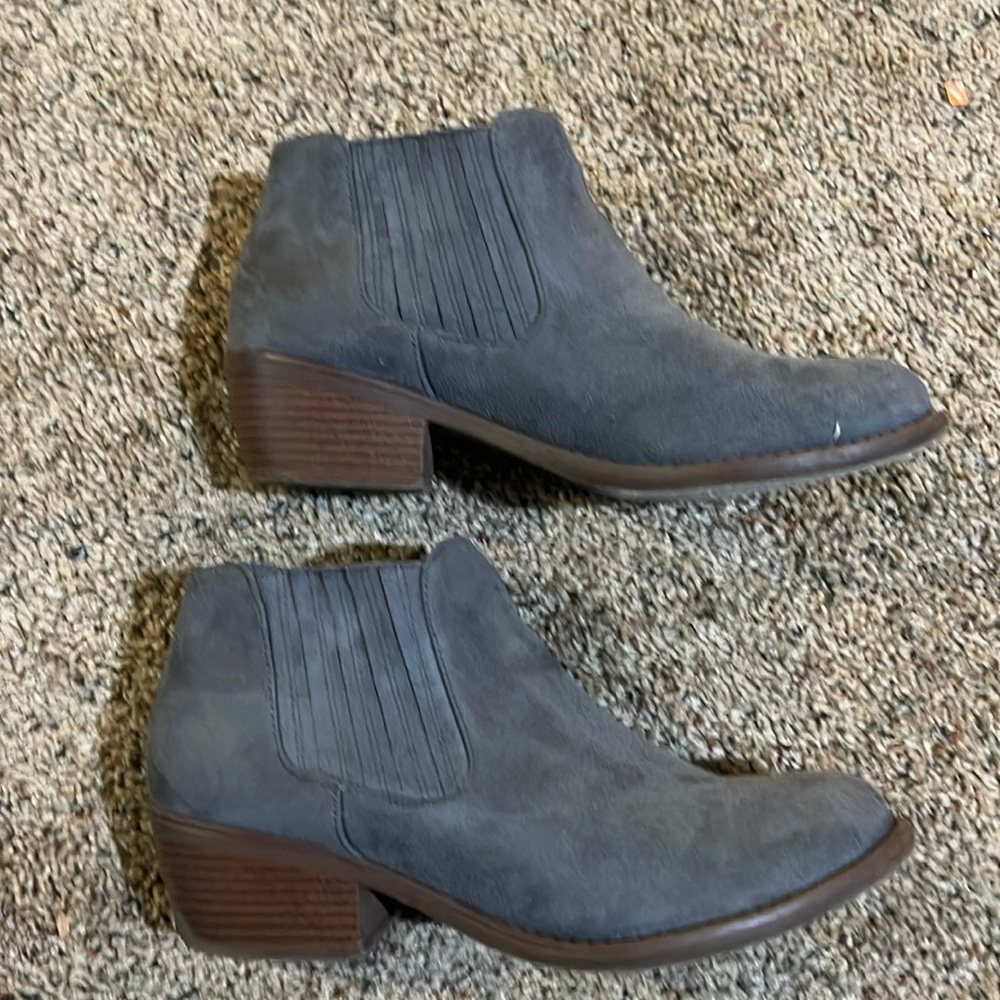 Gray Suede Ankle Boots